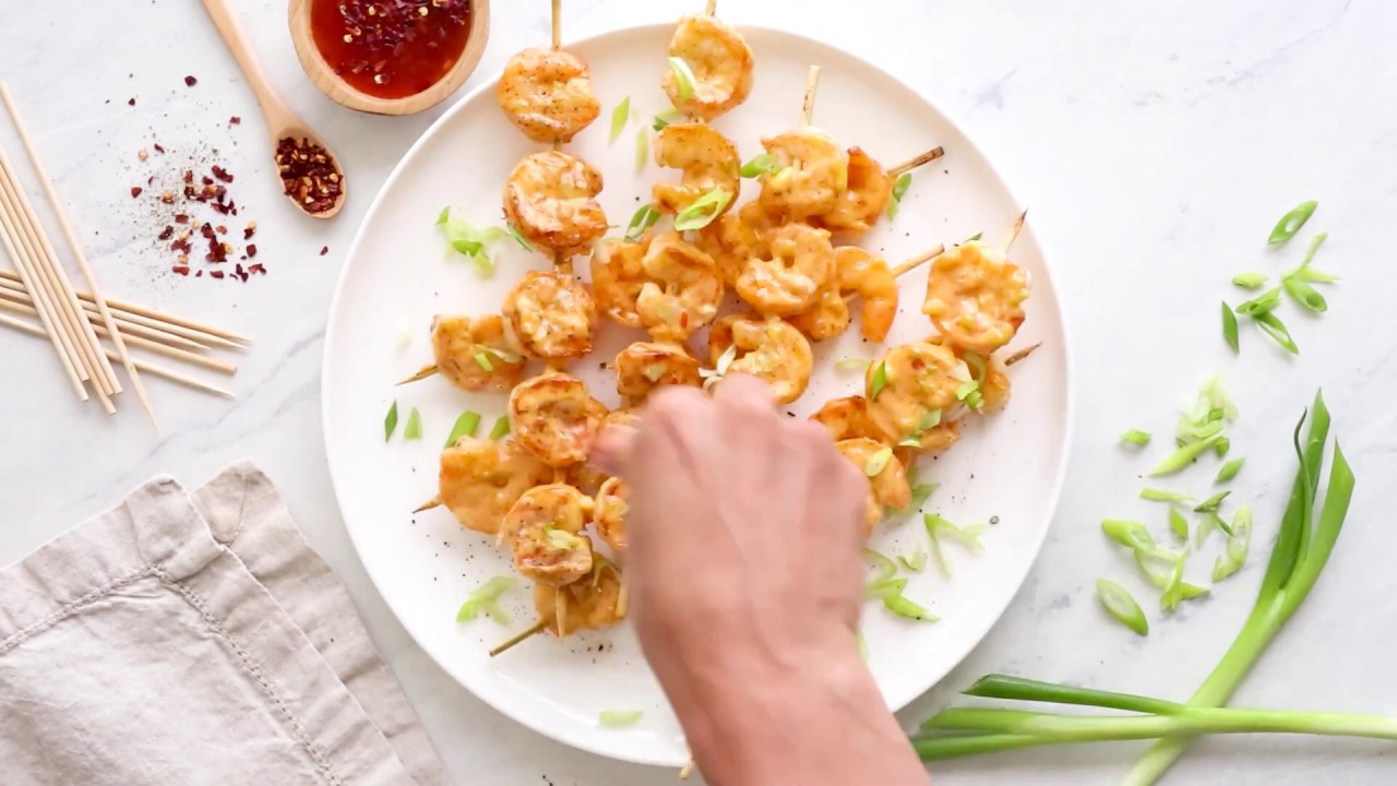 Bang Bang Grilled Shrimp Skewers