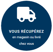 Pictogramme : vous récupérez en magasin ou êtes livré chez vous