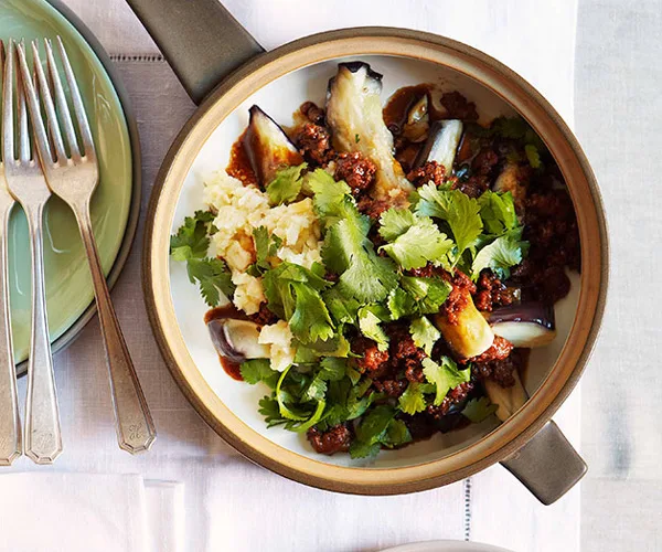 Aubergines cuites à la vapeur du Spice Temple aux trois saveurs