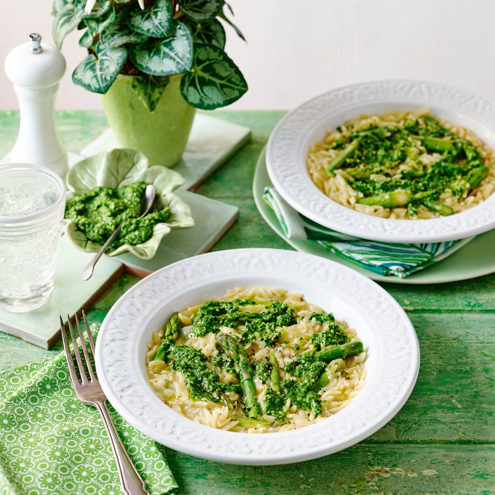 orzotto d'asperges au pesto de cresson