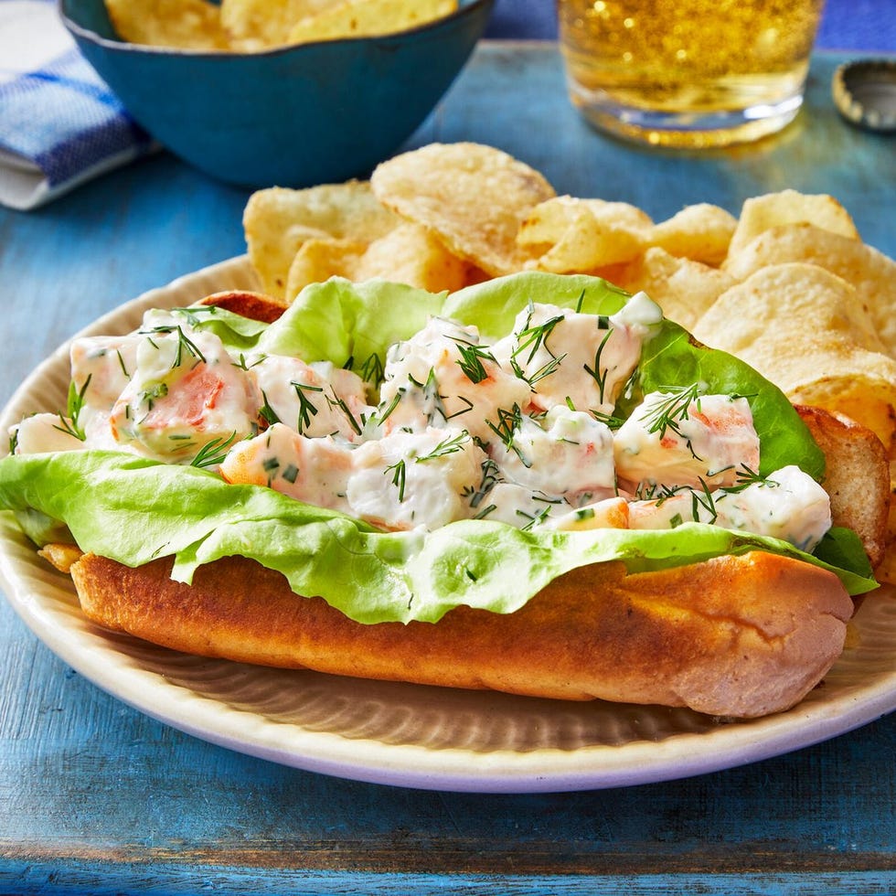 recettes de dîner d'été rouleau de salade de crevettes