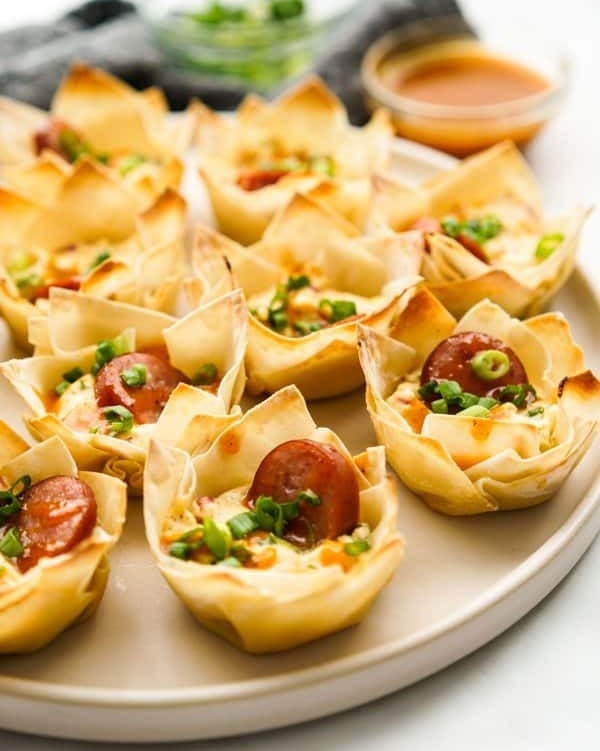 coupes de wonton au fromage à la crème créole