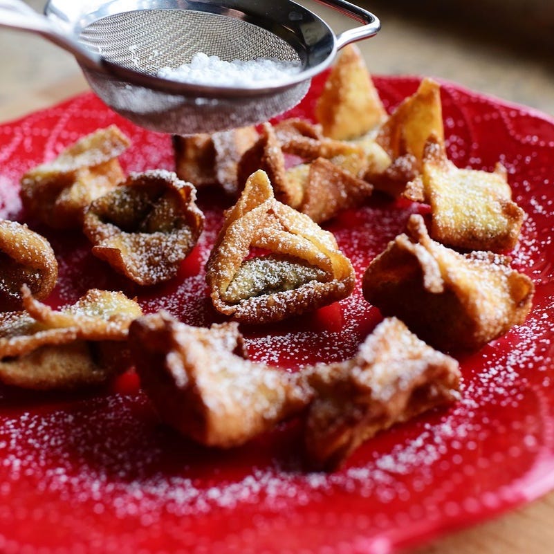 emballages de wonton au nutella