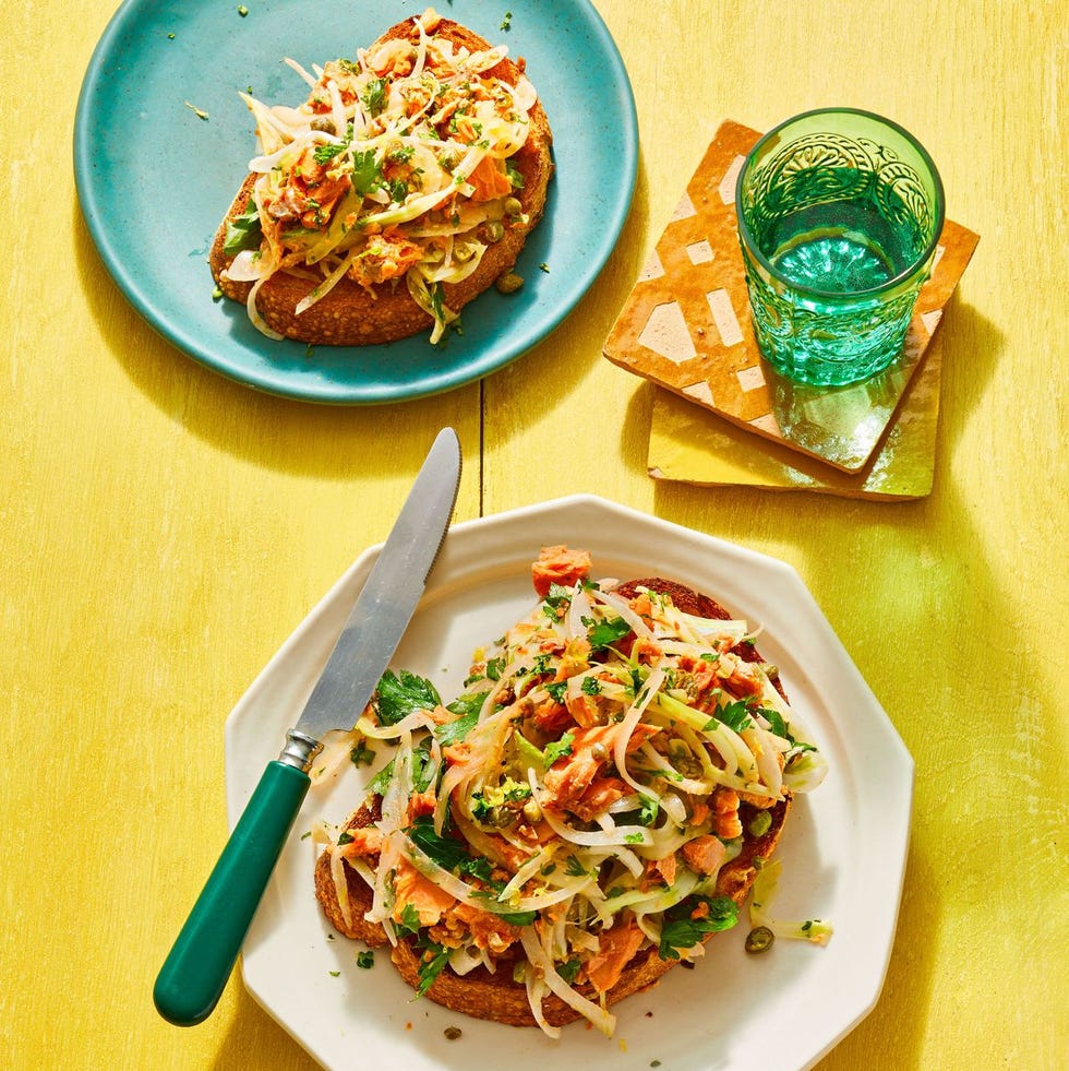 tartines de salade de saumon