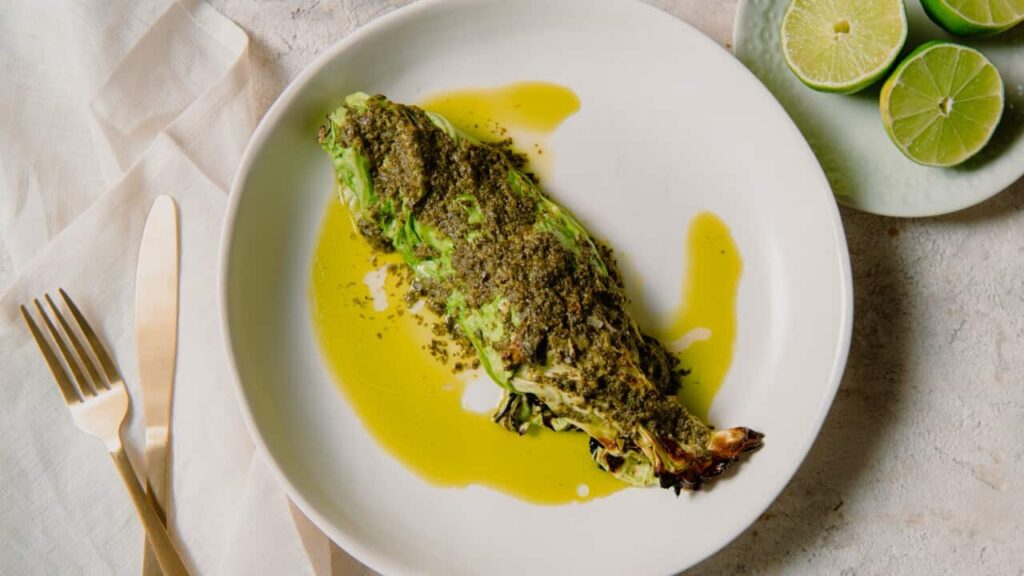 Cabbage and saltbush baked fish