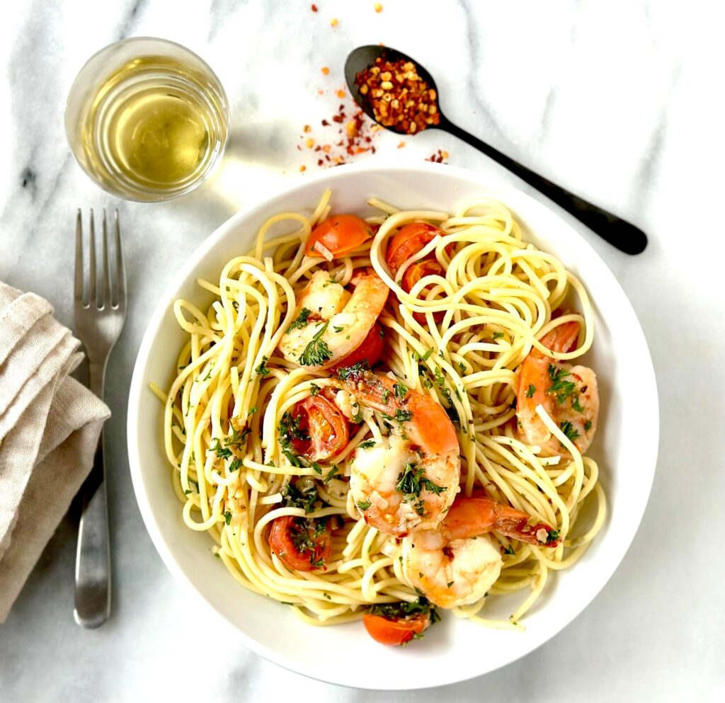 Shrimp Scampi Spaghetti