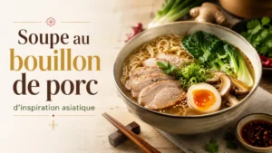 Soupe au bouillon de porc d'inspiration asiatique