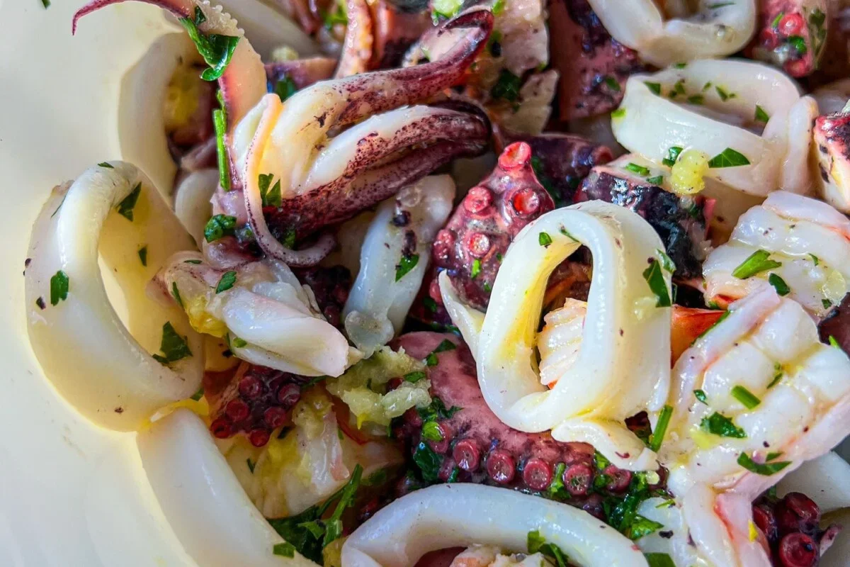 Salade italienne de poulpe et fruits de mer