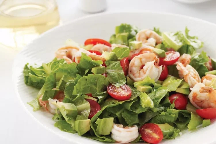 Salade de crevettes au citron façon César