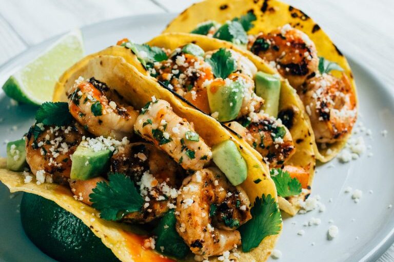 Tacos de crevettes grillées