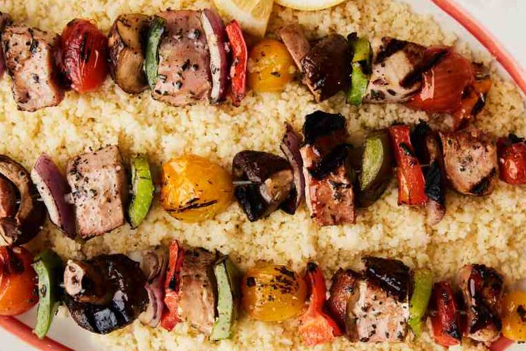 Brochettes de thon à la méditerranéenne