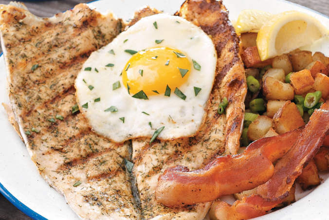 Truite entière grillée