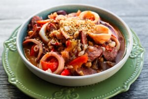Chorizo, calmar et pois chiche