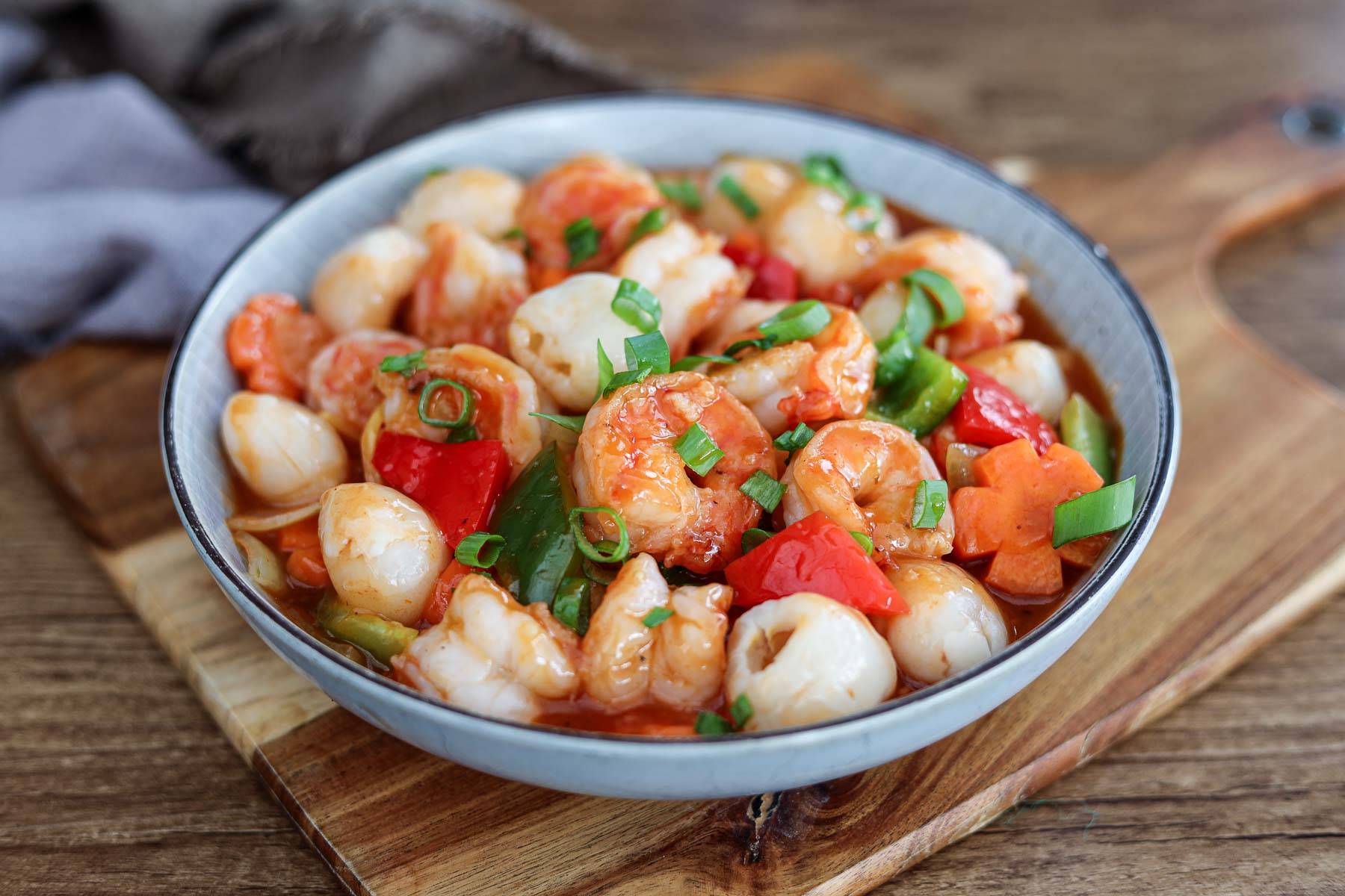 Crevettes au litchi douce et aigre