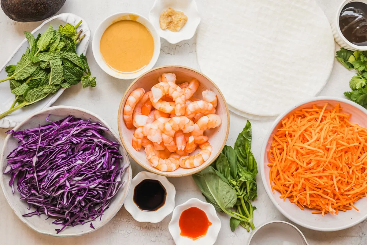 ingrédients du rouleau d'été