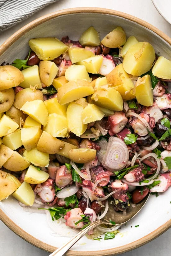 Poulpe et pommes de terre