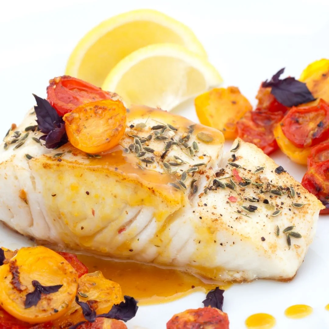 Acheter des fruits de mer : exemple de plat de flétan cuit à la vapeur | Crevettes et fruits de mer Live Spot de Colombie-Britannique