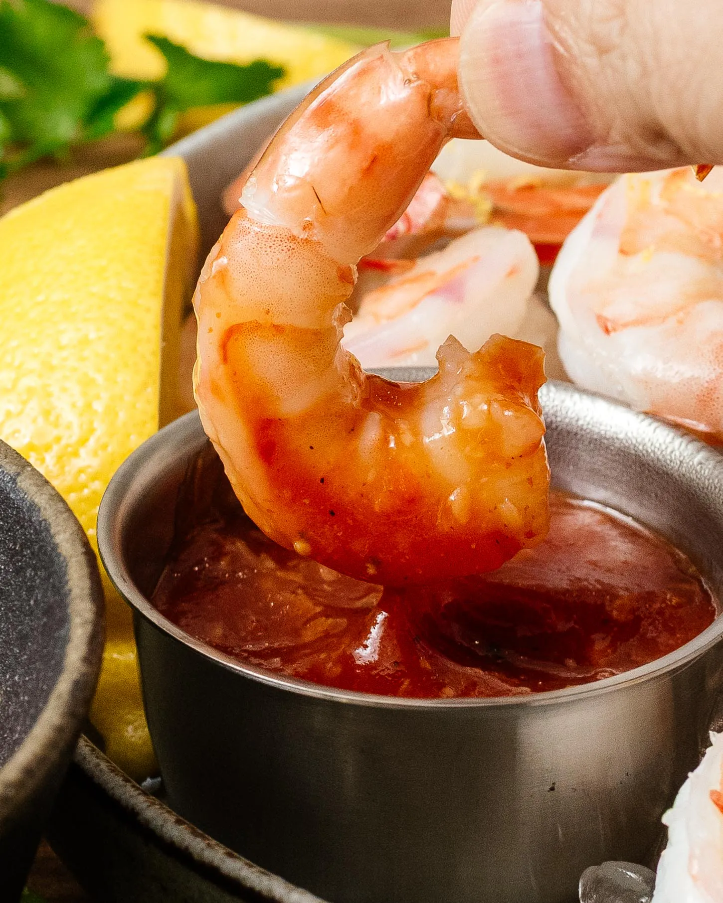 Cocktail de crevettes et sauce cocktail