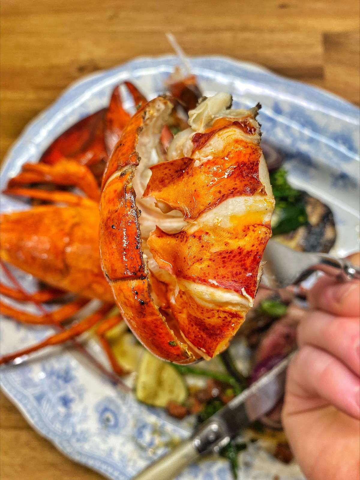 Photo en gros plan d'une succulente queue de homard