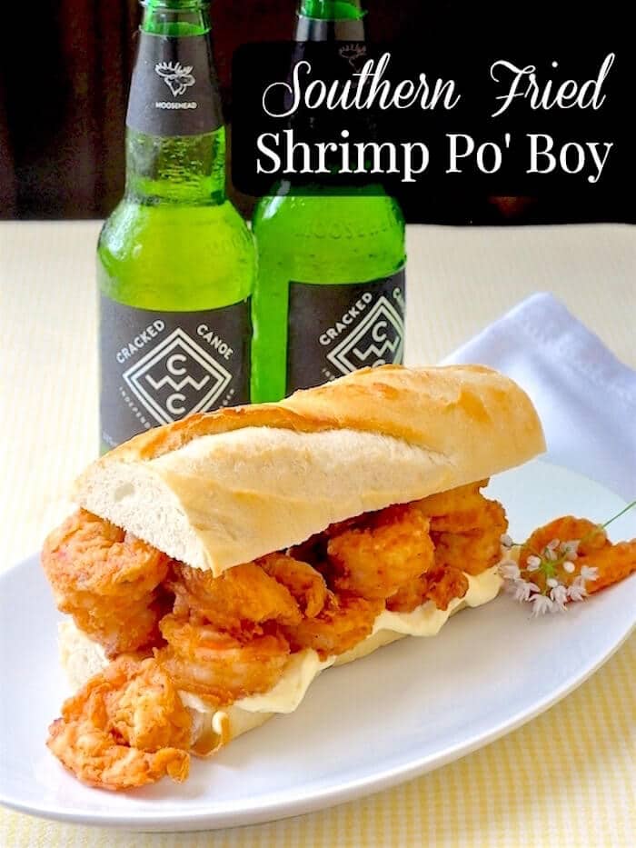 Image de crevettes Po' Boy avec texte