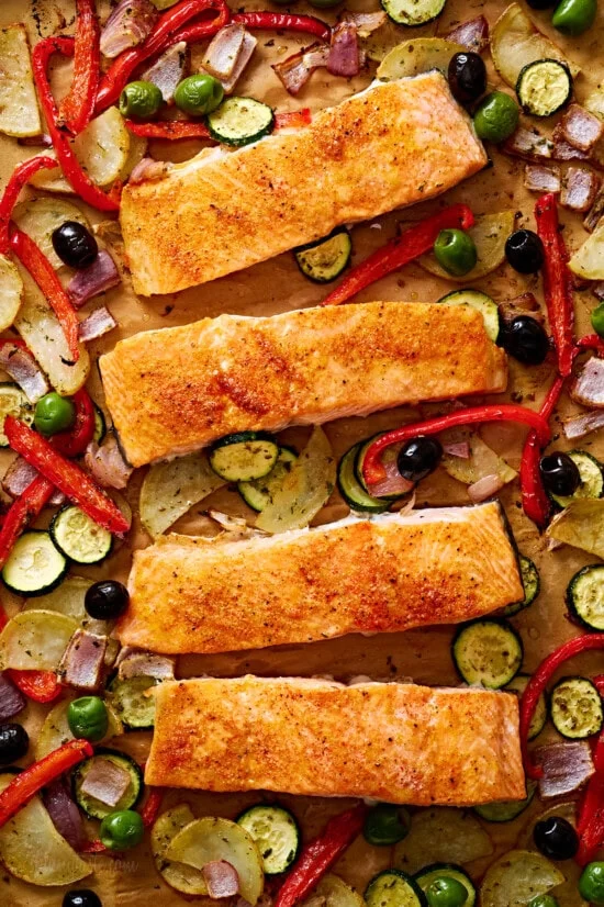Saumon méditerranéen à la poêle