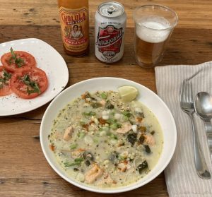 Chaudrée de saumon au maïs Poblano - Monahan's Seafood Market