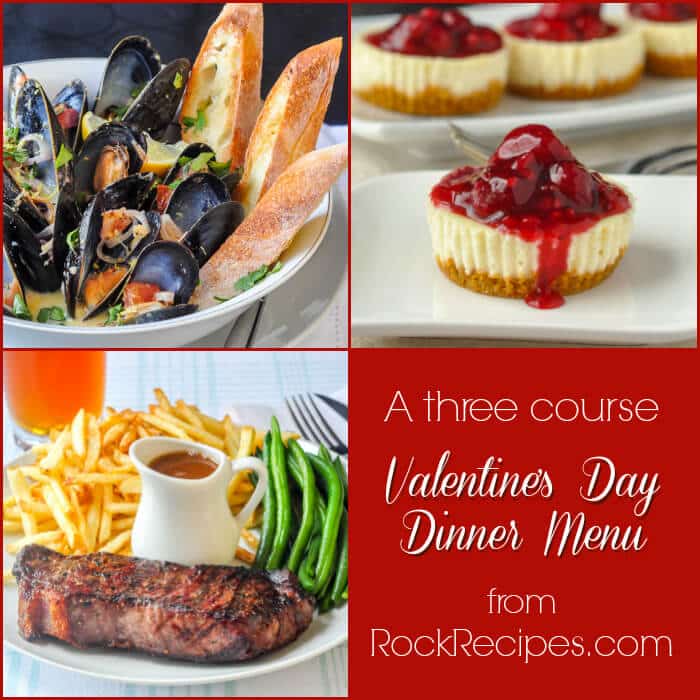 Menu du dîner de la Saint-Valentin