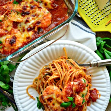 Pâtes aux crevettes au parmesan au four #SimmeredInTradition #Ragu #Ad