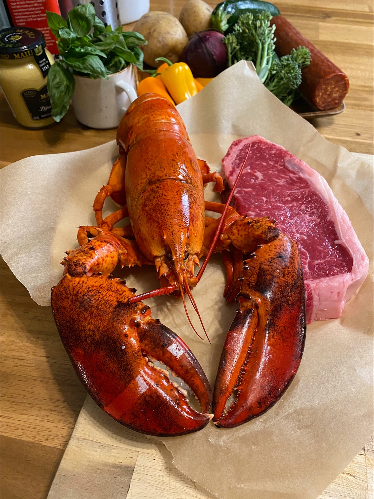 Un beau homard cuit