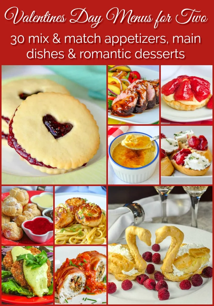 Menus de la Saint-Valentin pour deux collages de photos avec texte de titre pour Pinterest