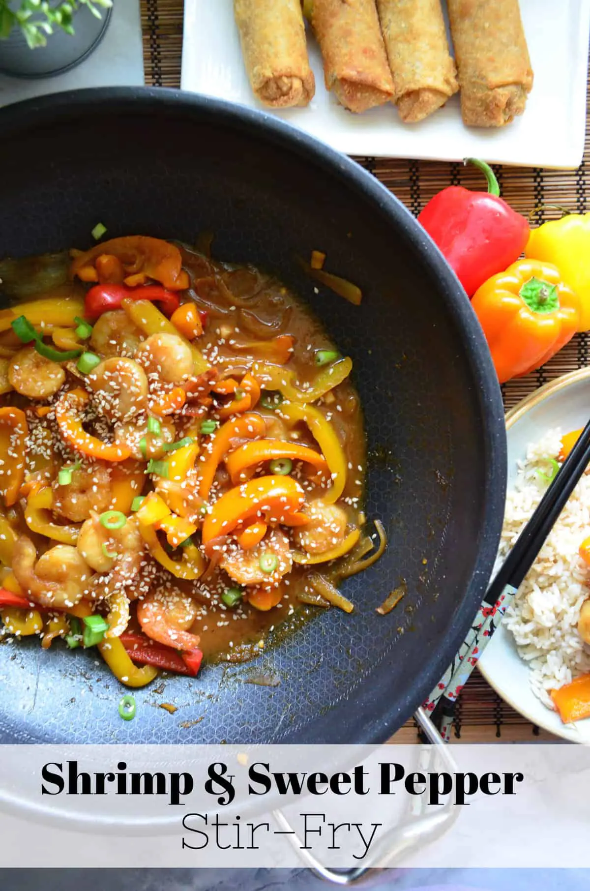 Sauté de crevettes et poivrons doux