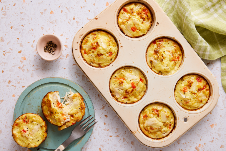 Muffins aux œufs et au crabe