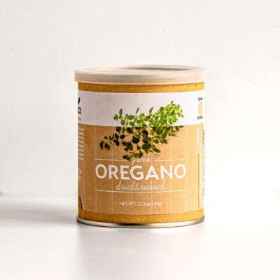 Boîte d'origan grec de la boutique Mediterranean Dish.