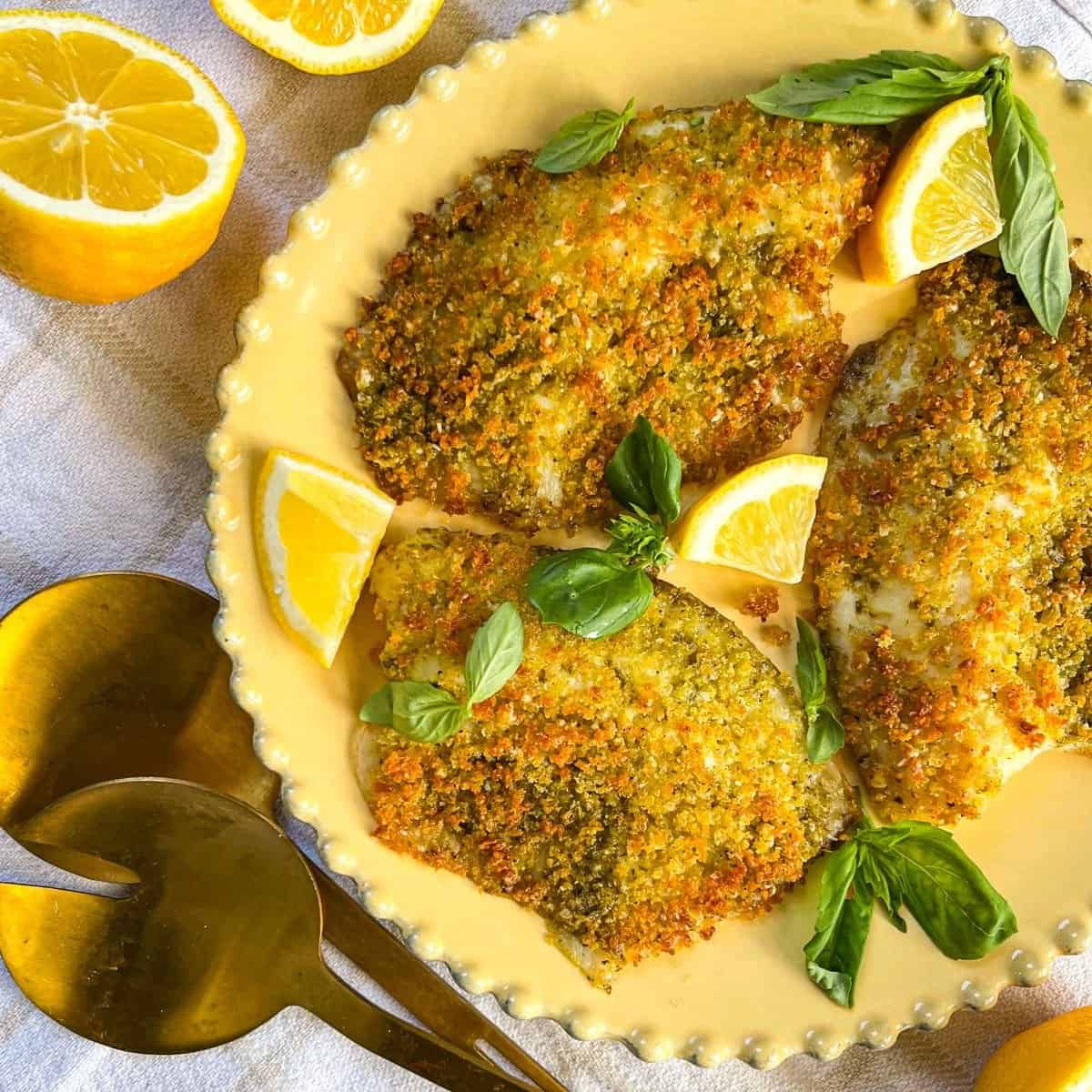 Tilapia à la friteuse à air avec croûte panko croustillante au pesto