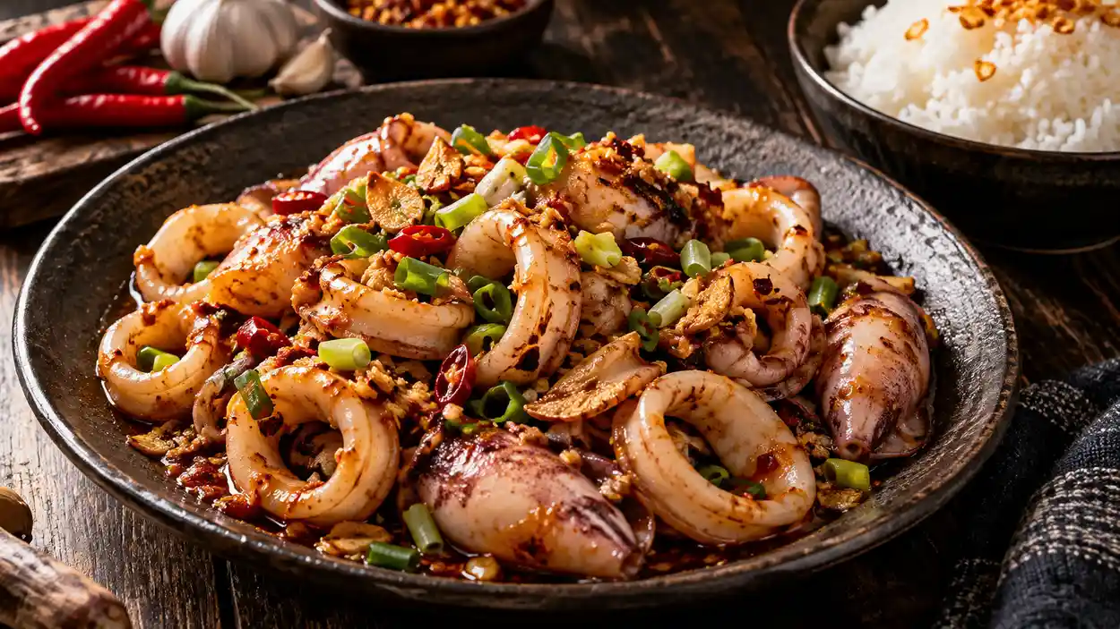 Calamars à l’ail épicé