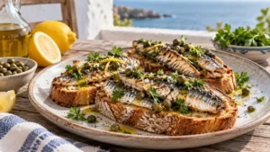 Filets de sardines poêlés sur toast
