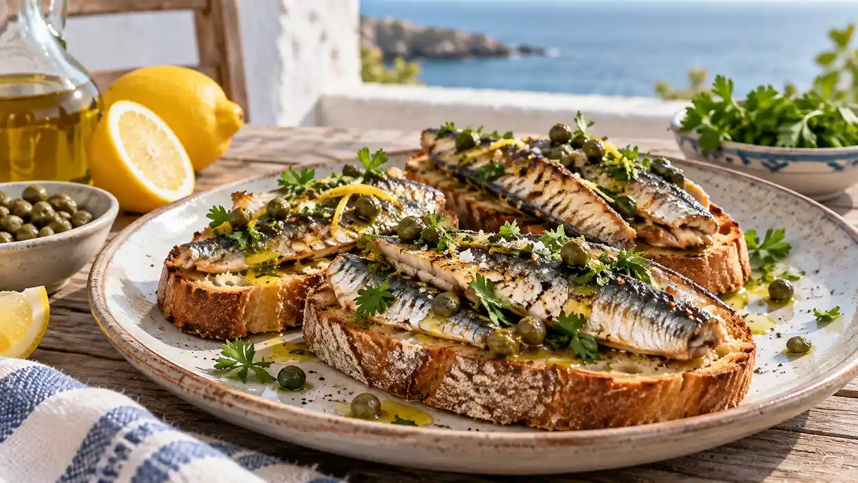 Filets de sardines poêlés sur toast