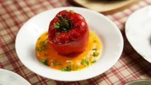 Piments Hatch farcis au crabe et au maïs