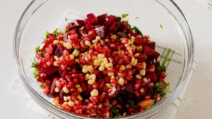 Salade d'automne aux crab cakes